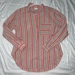 Anthropologie Linen Long Sleeve Blouse